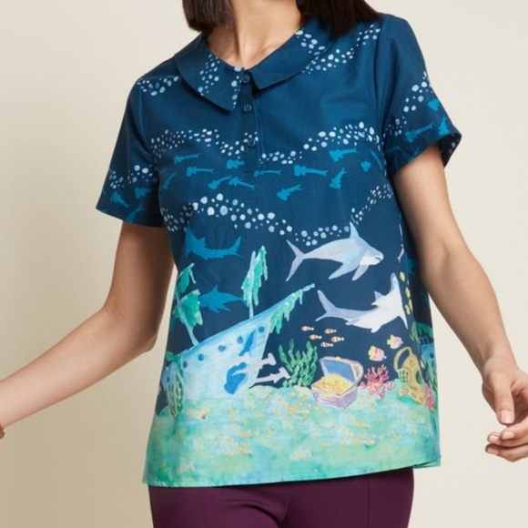 Modcloth Tops - Modcloth Shark Top NEW Super RARE